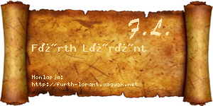 Fürth Lóránt névjegykártya