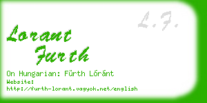 lorant furth business card